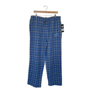 NFL XL Team Apparel Blue Detroit Lions Ultimate Plaid Flannel Lounge Pants